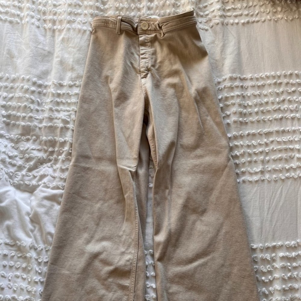 Zara cream Marine Straight leg pants